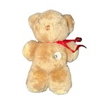 Vintage 8    Plush Teddy Bear Wind Up Musical Lullaby Works Red Bow Eden Toys