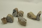 Lots Of 7 Wooden Printing Stamps Fabric Printing Mehndi Clay Toys Textiles
