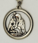 Vintage Two Sided Metal Toreador Spain Bull Fight Souvenir Keychain Key Ring