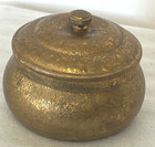 Pozzoni s Complexion Powder 1890s Brass With Lid Embossed Floral Design Antique