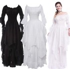 Women Victorian Long Dress Renaissance Medieval Witch Fancy Dress Costume Gothic