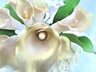5x6  Gum Paste Sugar Gold   White Calla Lilies Golden Anniversary Cake Flowers