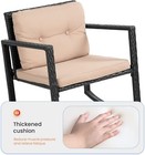 3 Pcs Patio Set Outdoor Garden Furniture Rocking Wicker Bistro Sets With Table