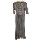 Jj s House Grey Mother Of The Bride Formal Gown Size 6 Embroidered Beaded Nwt