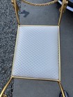 Antique Vintage Gold Regency Hollywood Vanity Bench With White Cushion 