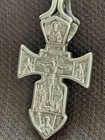 Vintage Silver 925 Cross Jesus Christian Saints Russian Crucifix Amulet Rare Old