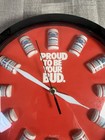 Vintage Budweiser Beer Proud To Be Your Bud 11  Wall Clock Battery Tested Works
