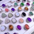 50pcs lot Mix Styles Women Men Vintage Jewelry Rings Antique Silver Gold Plated