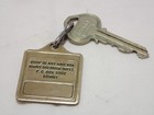 Vintage Kuwait Sheraton Hotel Square Brass Key Fob Russwin Key Room 132 Rare