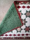 Handmade Holiday Quilted Wall Hanging 37x50 Red   Green With Gold Highlights