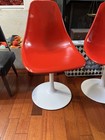 Vintage Mid-century Modern  Pair Swivel Fiberglass Tulip Chair Rare