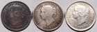 1888 1893 1899 Canada Victoria Silver 5 Cents 3-coin Lot