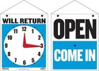 7 5in X 9in In Will Returnin Clock Sign With In Openin Sign On Back  For Stor   