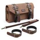Nicecnc Vintage Motorcycle Handlebar Bag Front Fork Bag For Harley Bmw Dirt Bike