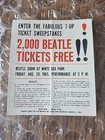 The Beatles Original 1965 Free Chicago Concert Tickets Offer From 7-up Ex Cond  