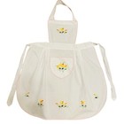 Vintage 60s Apron Womens Handmade Appliqu  s Floral Embroidered Pocket Never Used