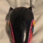 Mexican Folk Art Hand-painted Day Of The Dead Cat Skull Figurine Black Multi