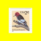 Back Number Wag 2   Red-headed Woodpecker 3045 1999 Single   6more Stamps 