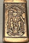 Antique Vintage Red Man Friendship Brass Vesta Match Safe Case Holder Snuff Box
