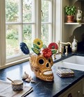 Mexican Sugar Skull X Large Clay Folk Art Pottery 10   Day Of The Dead