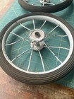 Nos Vintage Pair 2x Tricycle Wagon Pram Cart Metal Spoked Wheels 10  Dia