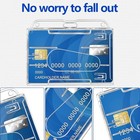 Hard Plastic Id Badge Holder Clear Pc Holds 2 Cards Horizontal 2 Pack Heavy Duty