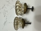 Antique Crystal Glass Brass Door Knobs Vintage And Heavy