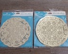 Lot 6 Vintage Hallmark   Ambassador French Lace Doilies- Gold white- Valentines