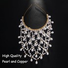  Vintage Pearl Head Chain Carnival White Dress Flapper Headpiece Cap Gold