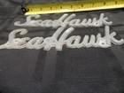  2  Vintage Metal Seahawk Boat Emblems 8  Long X 2 5  H Wooden Sail Dinghy
