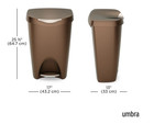 Wastebasket 13-gal 25-1 2   H X 17   W X 13   D Plastic Bronze  Umbra 084200-125