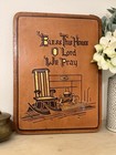 Vintage Pyrographic Wood Wall Plaque Bless This House Religious Signs Home Decor
