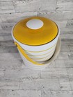 Vintage Mcm Georges Briard Ice Bucket Yellow Orange W  Lid 9  Made In Usa
