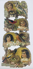 1905 Calendar Die Cut Edwardian Lithograph Girls Bird Christian Herald Ny Boston