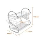 Kitchen Storage 2 Tiers Dish Cup Drying Rack Holder Organizer Drainer Dryer Tray