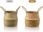 Seagrass Belly Basket With Handles For Plants Picnic Laundry Storage