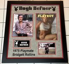 Hugh Hefner Signed Playboy Magazine Brigett Rollins 1975 Framed W coa