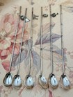 Japanese Iced Tea Sipper Spoons Set 6 Figural Charms Sterling Silver 950 Marked
