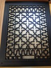 Nos Antique Rectangular Cast Iron Floor Register Grille 12 x16  Quatrefoil 1900s