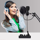 Pro Home Studio Recording Mixer Kit Condenser Mic Music Podcast Live Sound Card