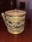 Antique French Thread Holder Brass leather