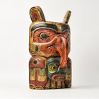 Large Pacific Northwest Coast Indigenous Art Style Carved Totem Wall Hanging