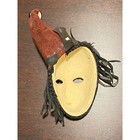 Venetian Jester 5  Mask Gold Harlequin Suede Wall Decor Masquerade Mardi Gras