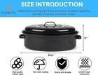 14 6 Inch Roasting Pan With Lid - Covered Oval Roaster - Inch  Black 
