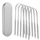 6 Pack U-shaped Tongue Scrapers - Reusable Stainless Steel Cleaners For Fresh Br