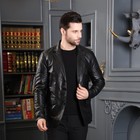 Leather Blazer Jacket Men s Coat Lambskin Soft Men Two Real Button 100  Black 54