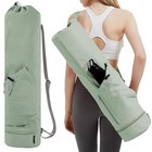 Yoga Mat Bag Yoga Mat Carrier Bag With Water Bottle Pocket And Bottom Wet Green