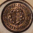 Great Britain George Vi 1941 Silver 3 Pence Coin
