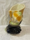 Vintage Shawnee Art Pottery Pixie Elf With Calla Lily Flower Vase Planter