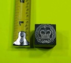 Antique Vtg Crown Star W  Wreath Letterpress Print Type Ornament Cut Stamp Block